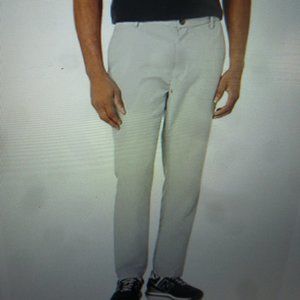 NEW Amazon Essentials Men's Classic- Flat-Front Dress Pant, Light Grey, 36 x 32